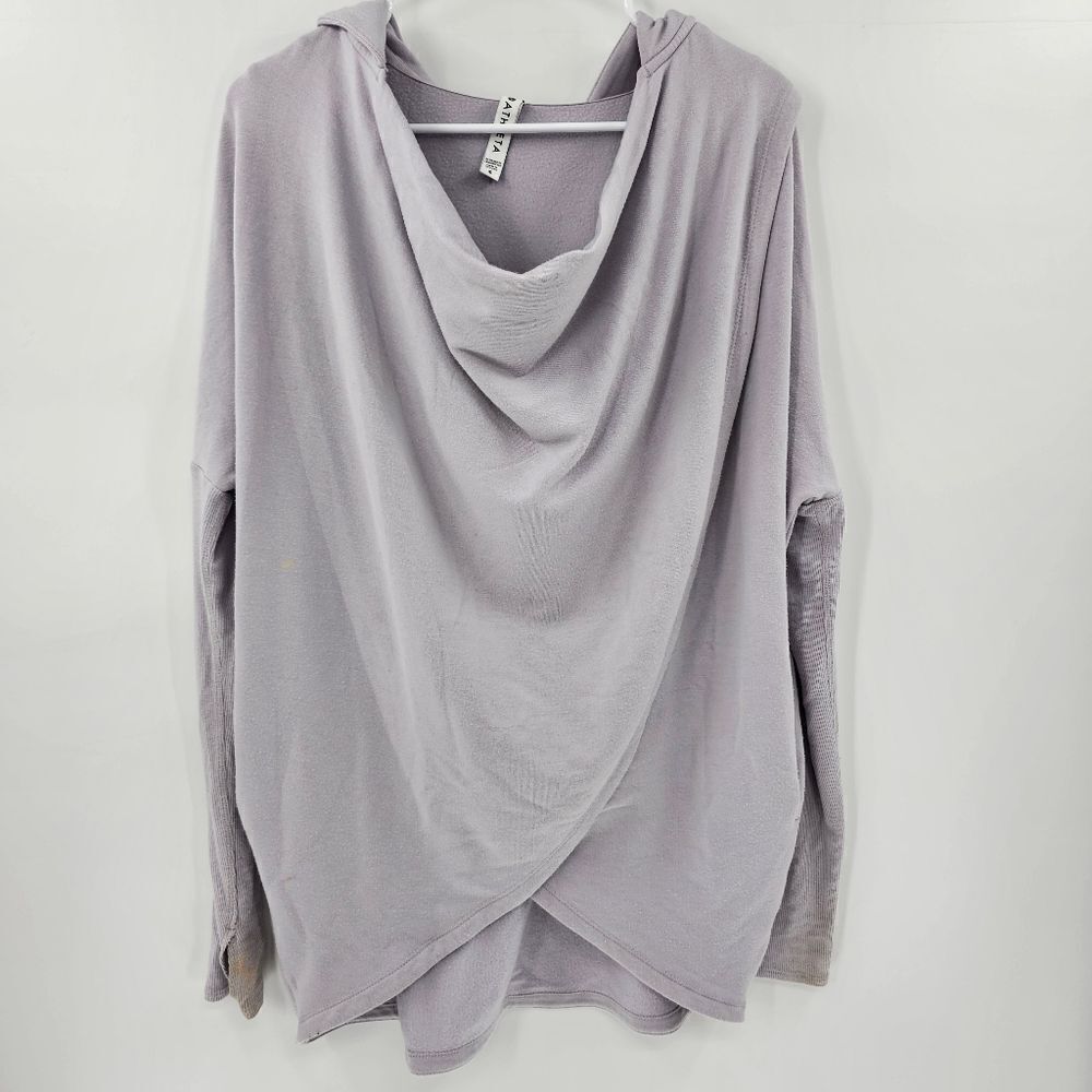 Athleta purana wrap small purple lavender long sleeve shirt hoodie sweatshirt